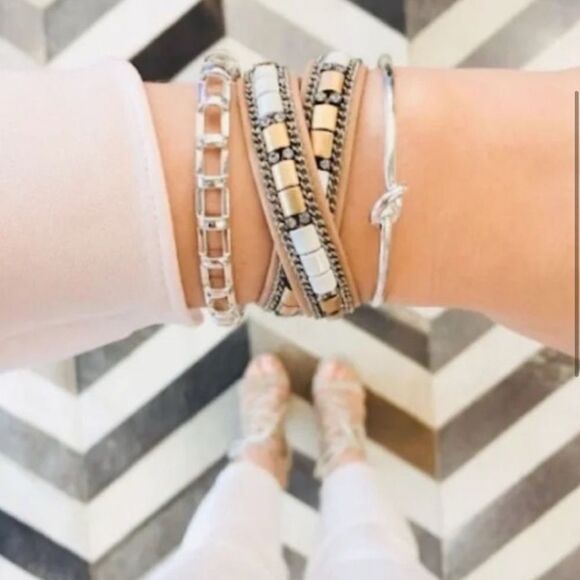 Stella & Dot Silver Cage Cuff Bracelet - Picture 4 of 7